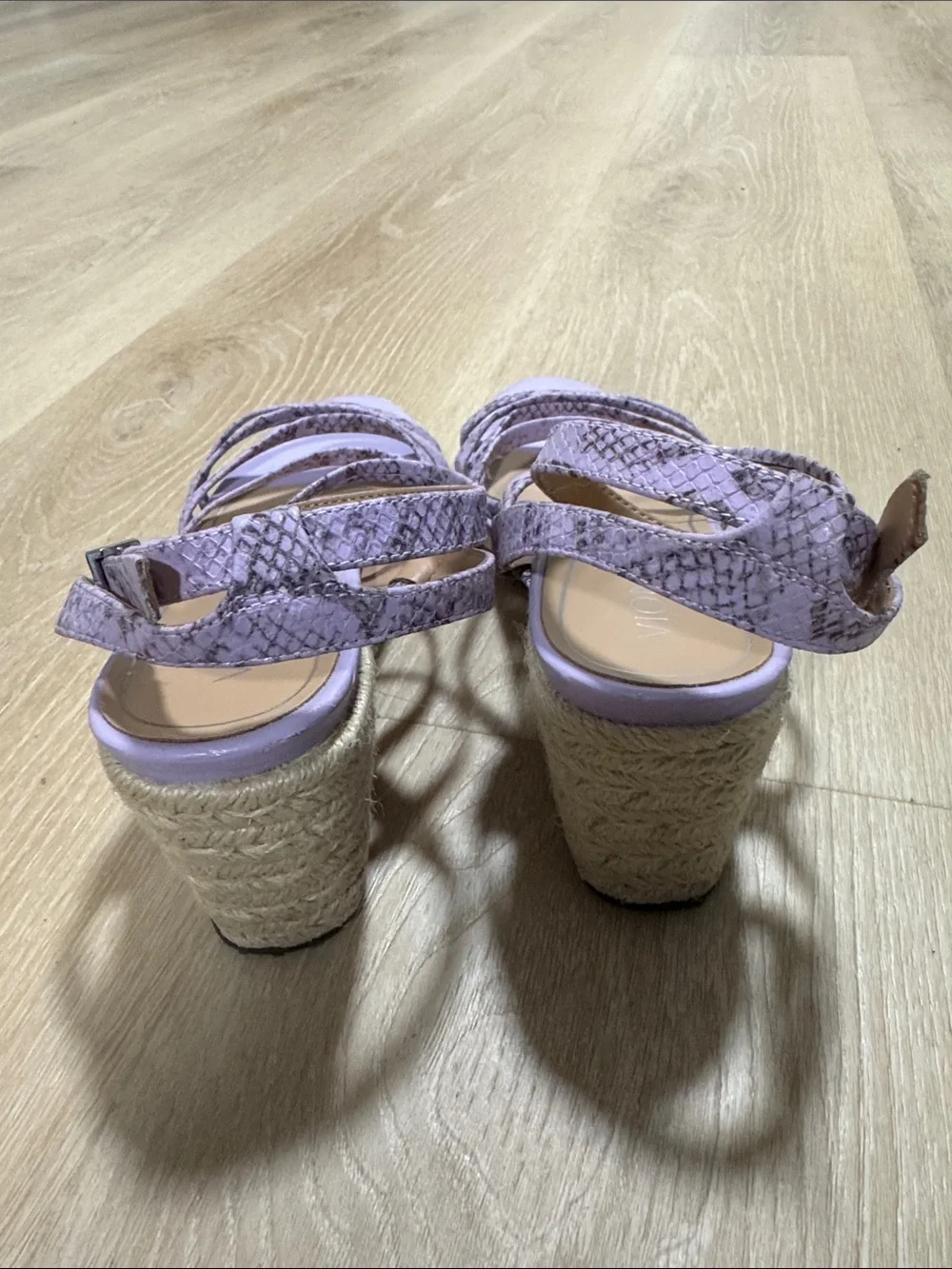 Vionic Lilac Strappy Espadrille Wedge Sandals